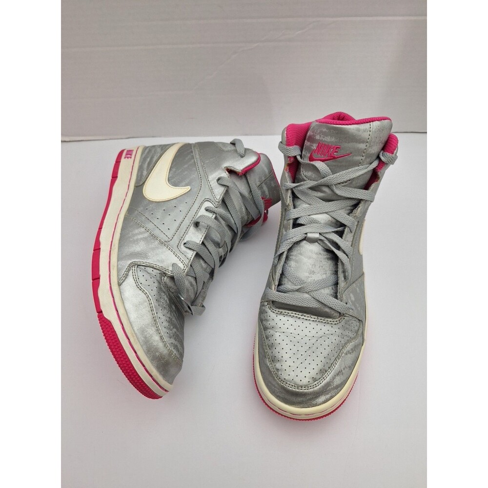 NIKE PRESTIGE IV HIGH PREMIUM SHOES WOMENS 10 SILVER PINK BASKETBALL SNEAKERS